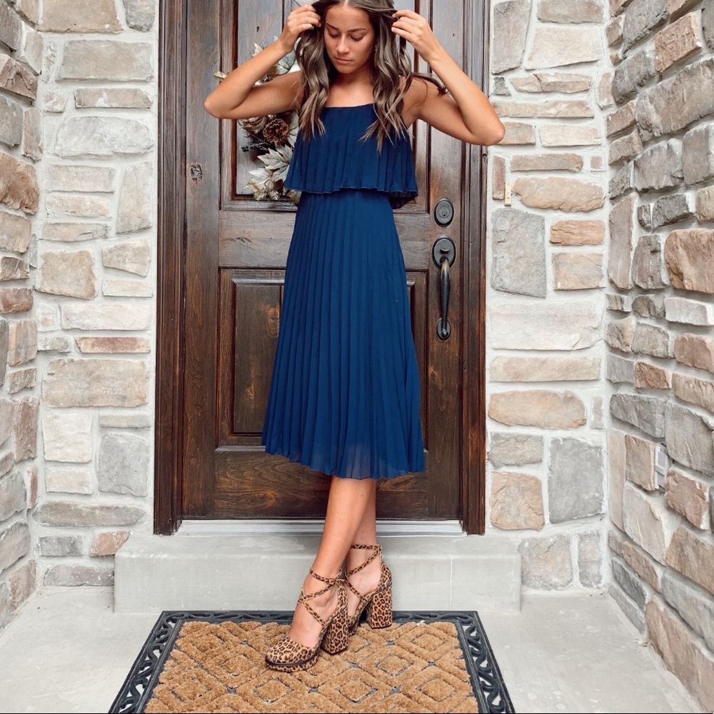 ASOS Navy Midi Dress